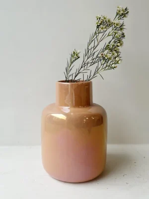 Orange glossy vase