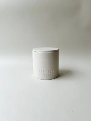 White handmade candle