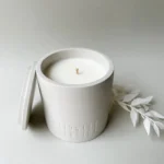 White handmade candle