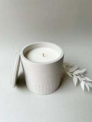 White handmade candle