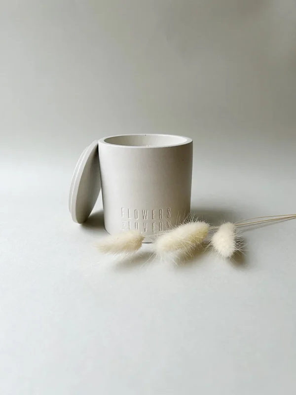 White handmade candle