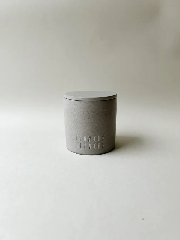 Grey handmade candle