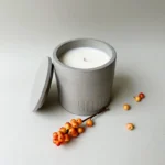 Grey handmade candle