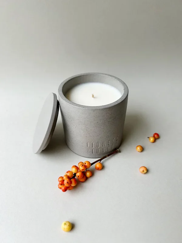 Grey handmade candle