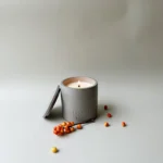 Grey handmade candle